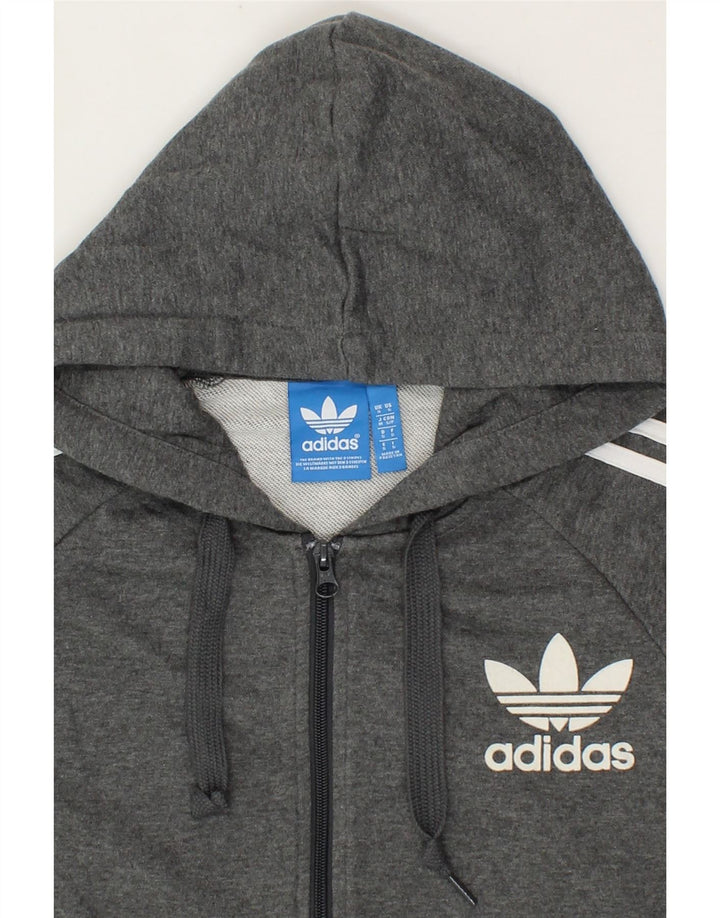 ADIDAS Mens Zip Hoodie Sweater Small Grey Cotton Vintage Adidas and Second-Hand Adidas from Messina Hembry 
