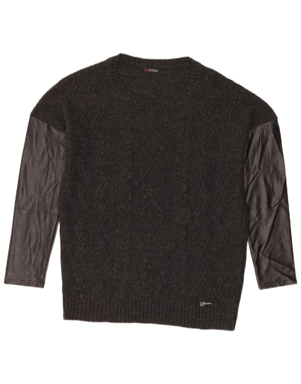 Suéter feminino Guess com gola canoa UK 20 2XL cinza