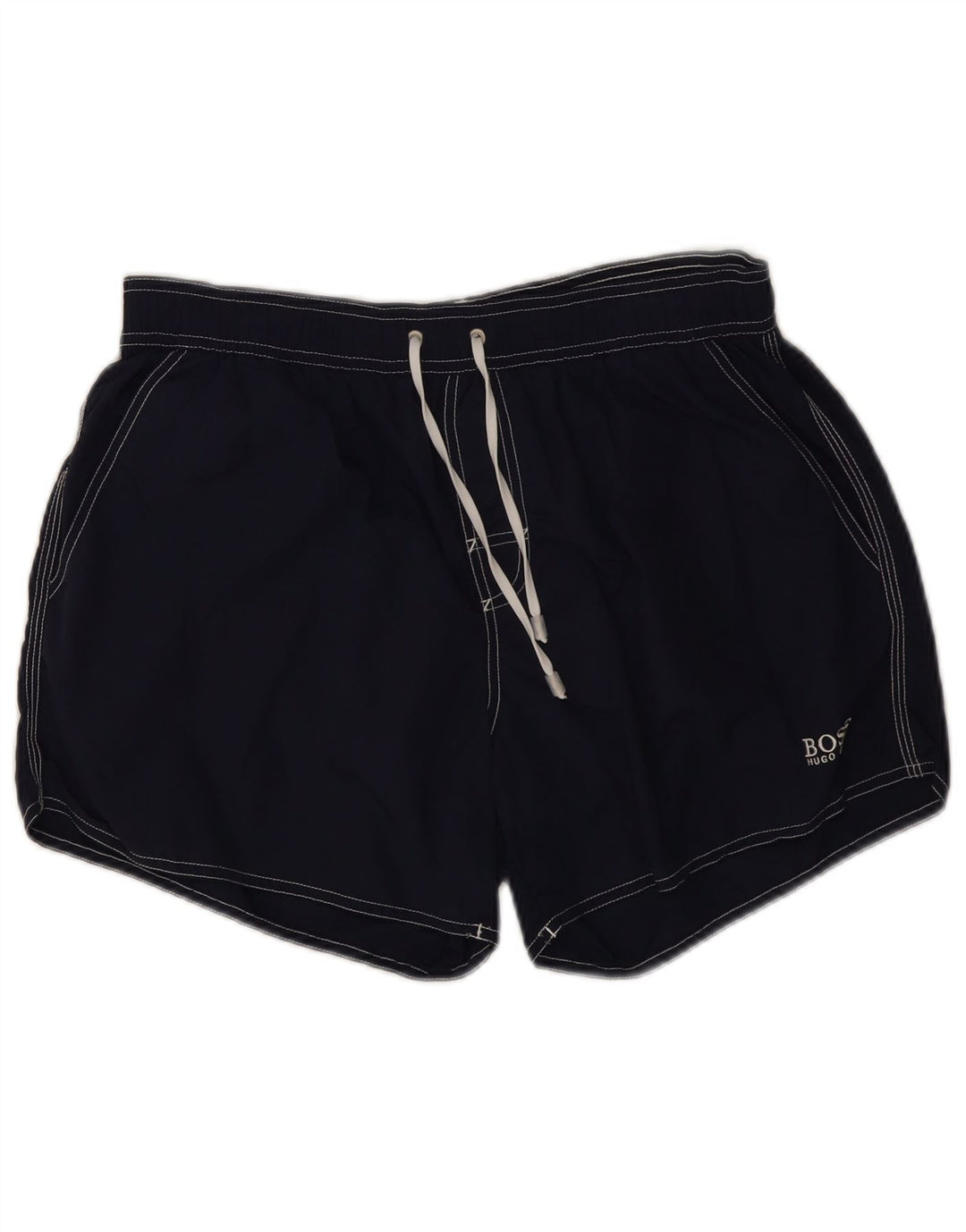 Shorts de natação masculino Hugo Boss médio azul marinho poliamida