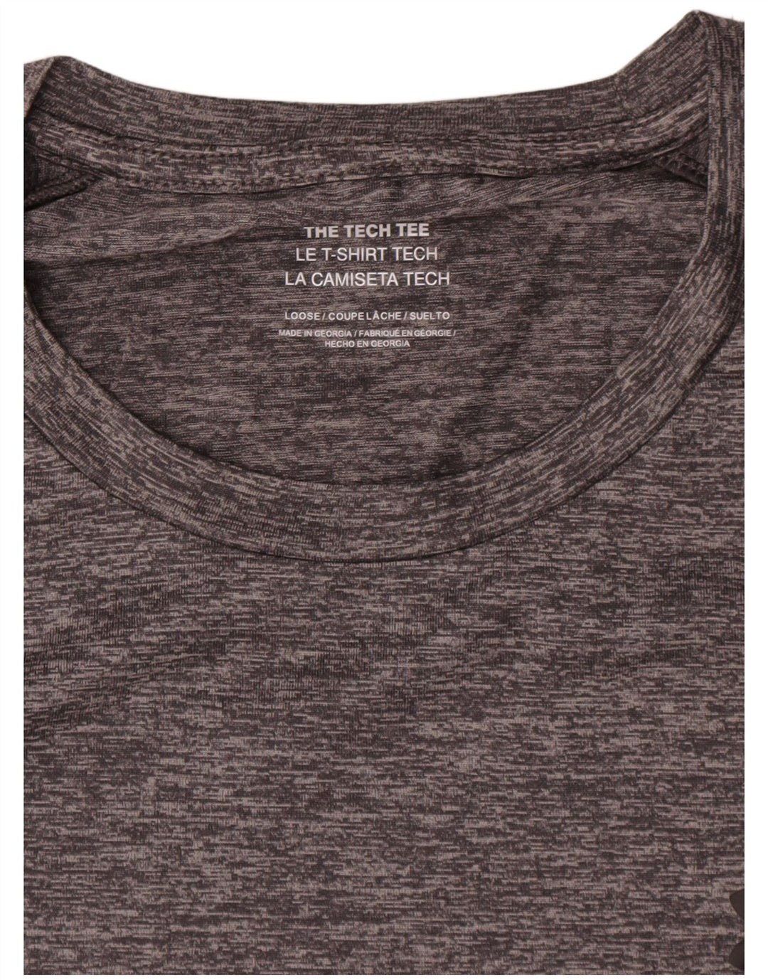 Camiseta masculina Under Armour Top 2XL poliéster manchado cinza