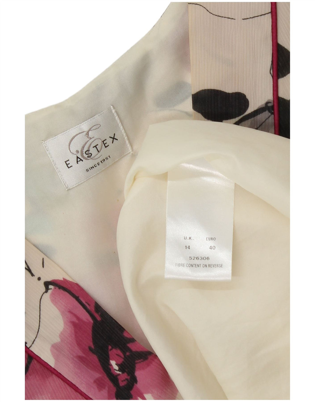 Vestido feminino Eastex A-Line UK 14 grande poliéster floral multicolorido