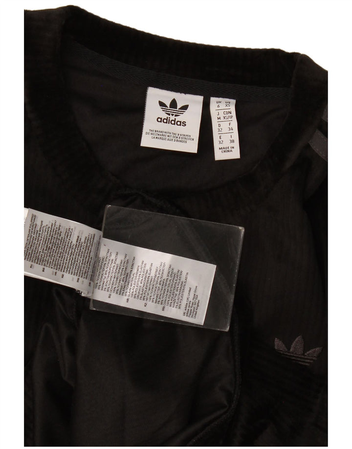 Adidas feminino oversized veludo moletom jumper reino unido 6 xs preto poliéster