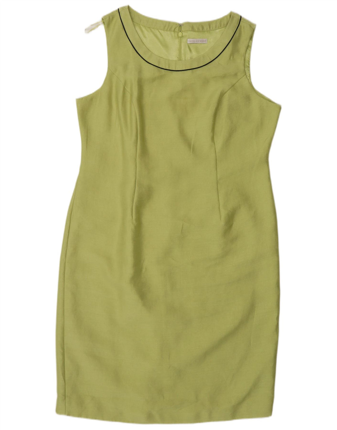 Vestido feminino Jacques Vert sem mangas com bainha UK 18 XL verde poliéster