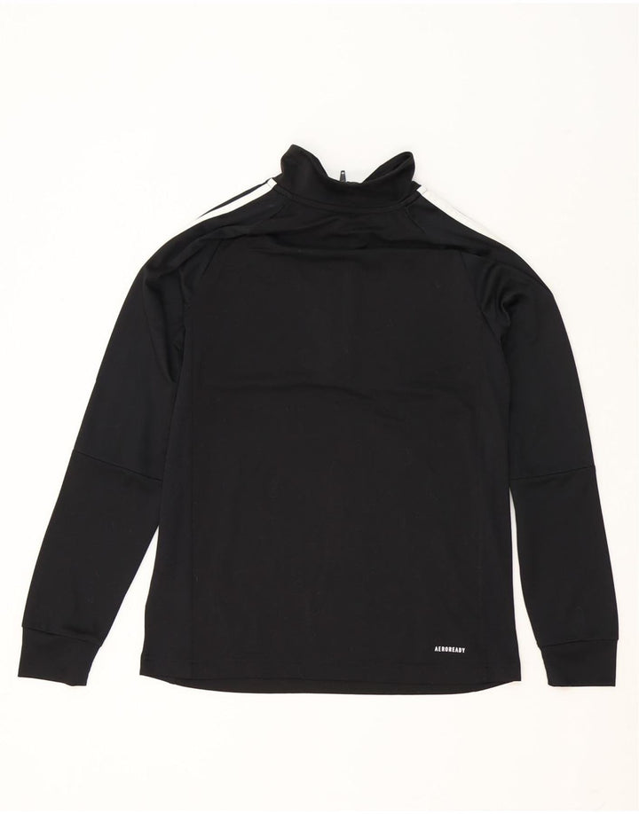 Adidas Meninos Aeroready Zip Neck Pullover Treino Top 13-14 Anos Preto