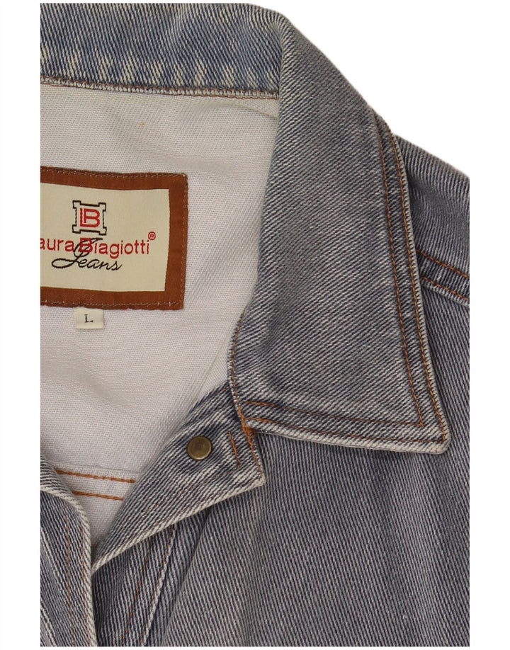 Jaqueta jeans feminina LAURA BIAGIOTTI Reino Unido 16 grande azul