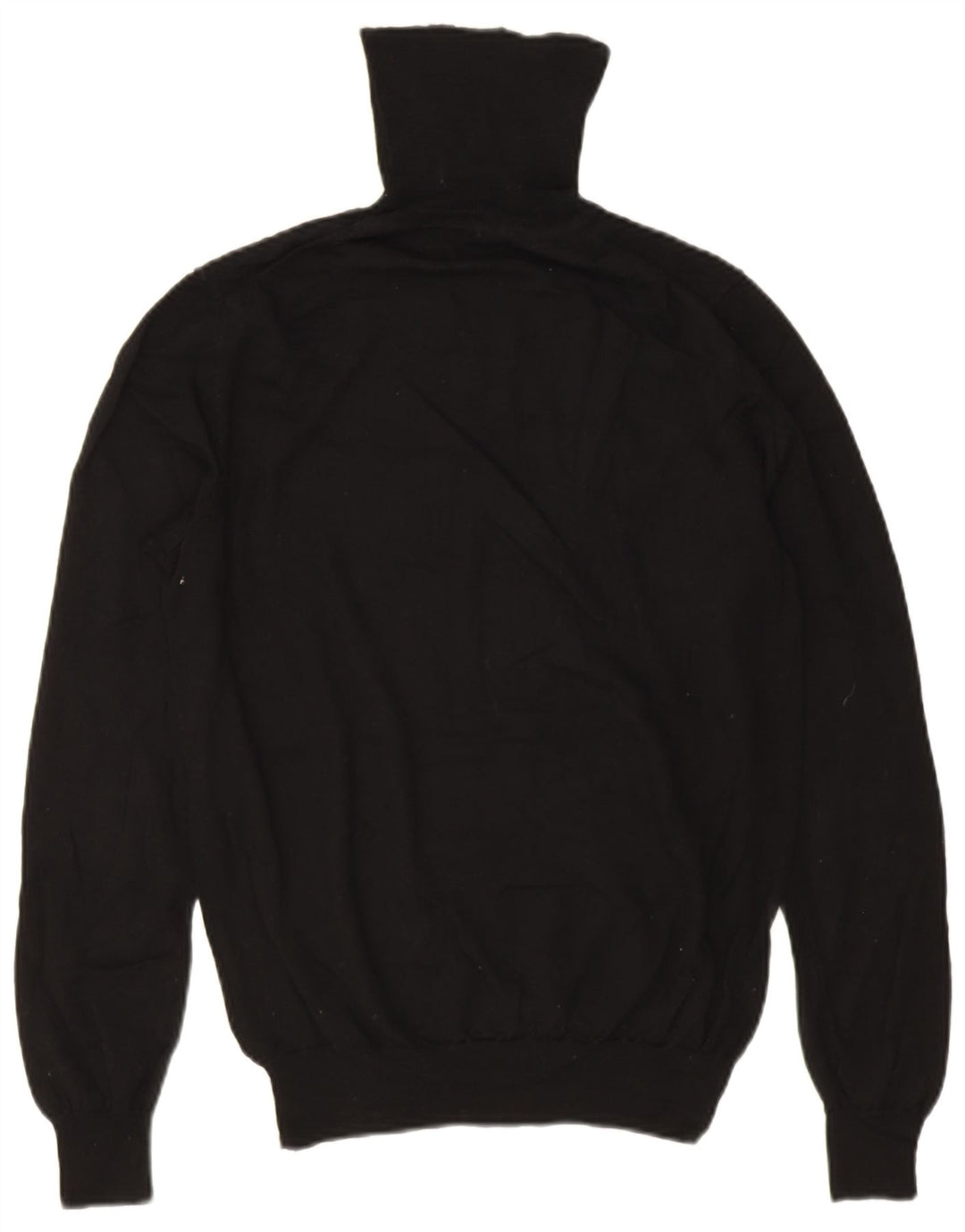 Suéter feminino Jaeger com gola redonda Reino Unido 14 lã merino preta média