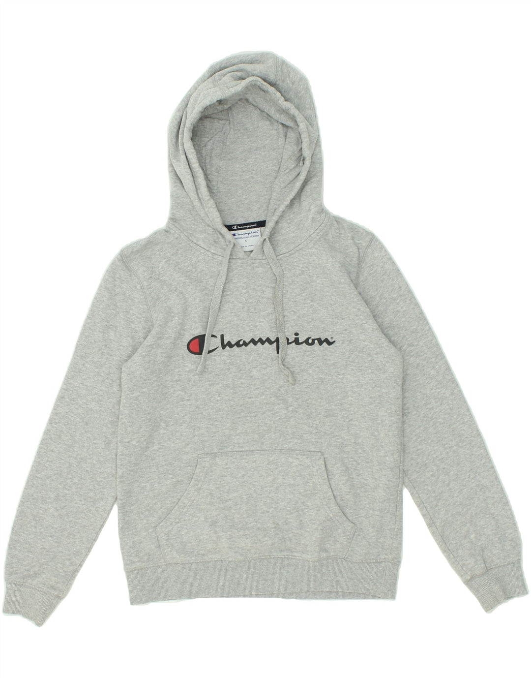 CHAMPION Womens Graphic Hoodie Jumper UK 10 Small Grey Cotton Vintage Champion and Second-Hand Champion from Messina Hembry 