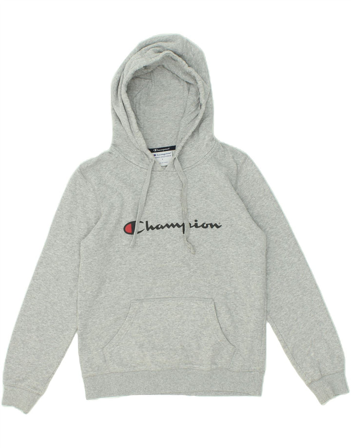 CHAMPION Womens Graphic Hoodie Jumper UK 10 Small Grey Cotton Vintage Champion and Second-Hand Champion from Messina Hembry 