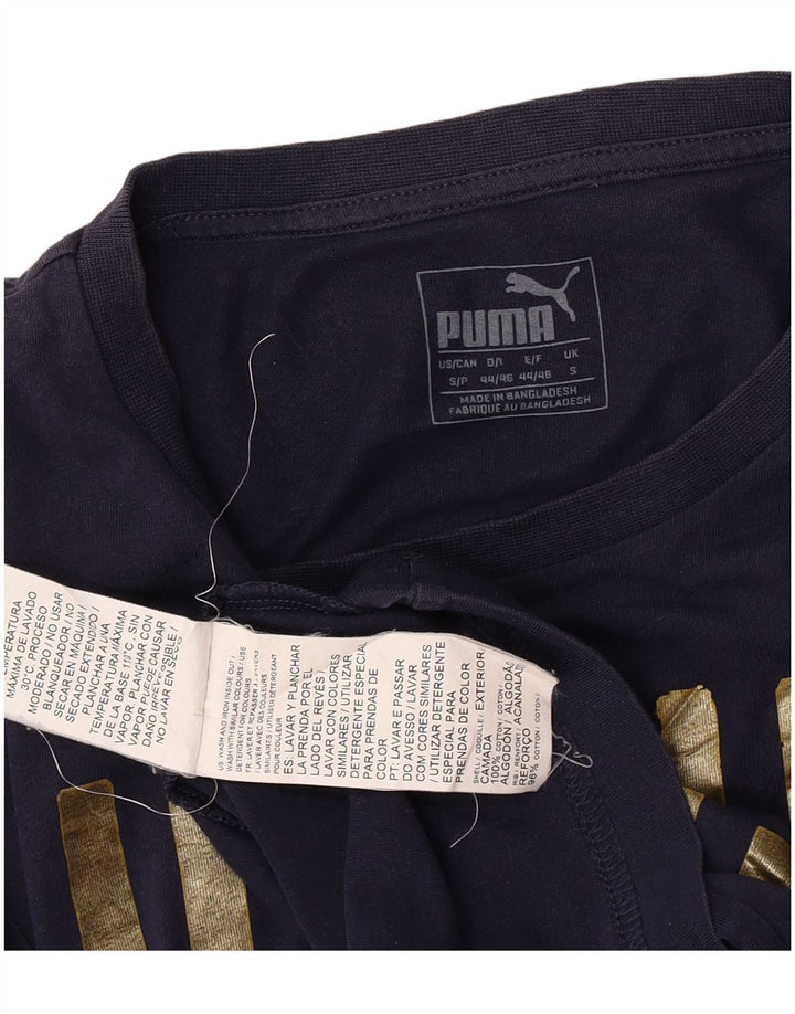 Puma Camiseta Masculina Graphic Top Pequeno Algodão Azul Marinho