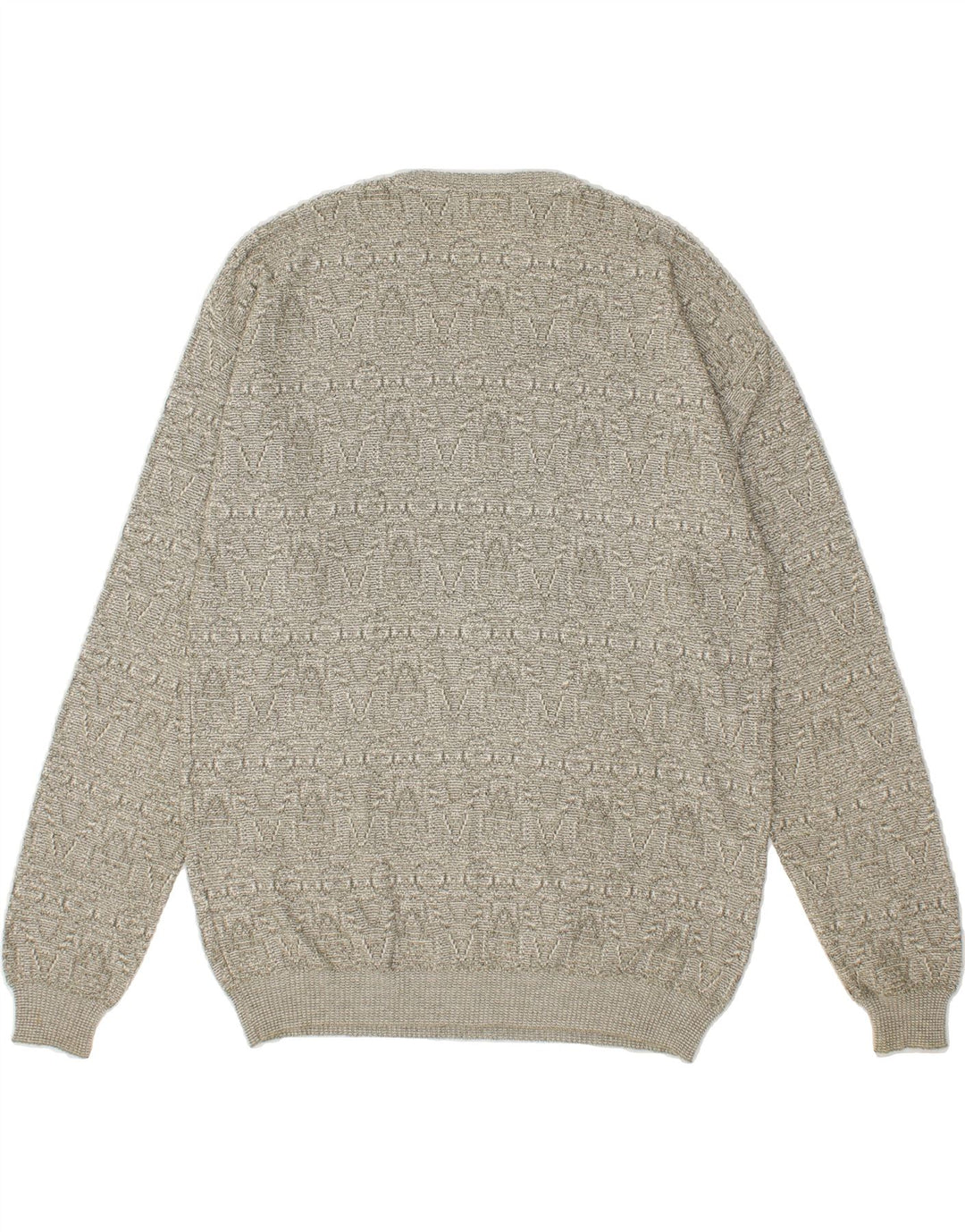 ENZO GOTI Mens V-Neck Jumper Sweater XL Green Fair Isle Cotton Vintage Enzo Goti and Second-Hand Enzo Goti from Messina Hembry 