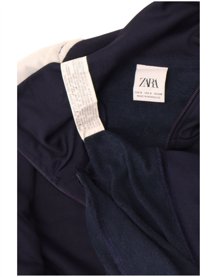 Zara Jaqueta masculina de agasalho pequeno poliéster colorblock azul marinho