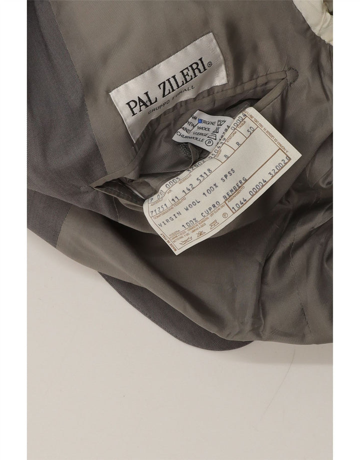 Jaqueta blazer masculina de 3 botões PAL ZILERI IT 50 grande lã virgem cinza