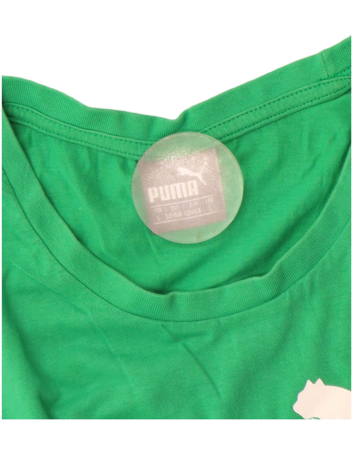 Puma Mens Graphic Vest Top Grande Algodão Verde