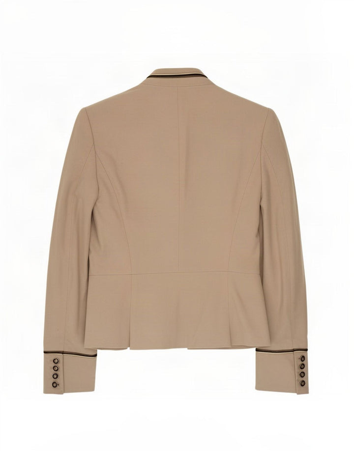 Jaqueta blazer feminina Zara com 4 botões Reino Unido 6 XS algodão bege
