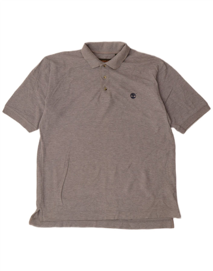 Camisa polo masculina TIMBERLAND grande algodão cinza
