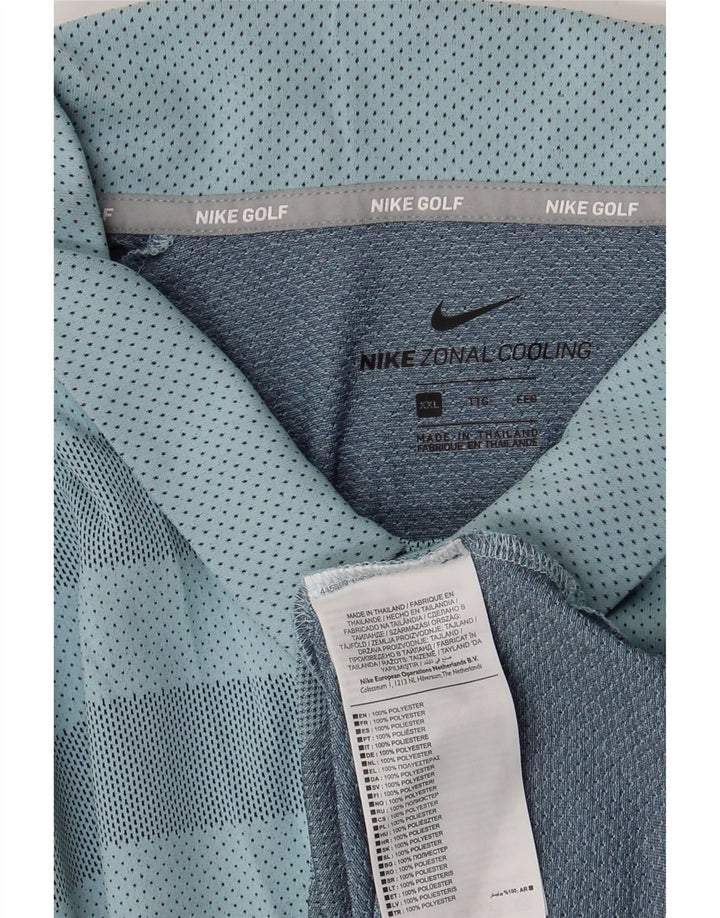 Camisa polo masculina NIKE 2XL poliéster listrado azul