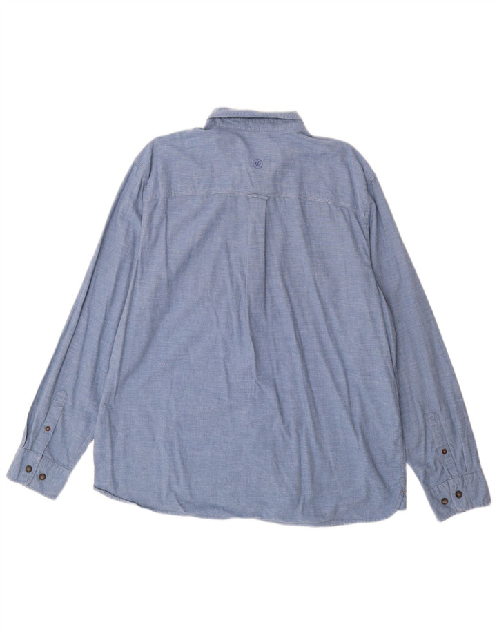 Camisa masculina Fat Face 2XL algodão listrado azul