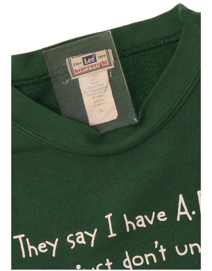 Lee moletom gráfico masculino jumper XL algodão verde
