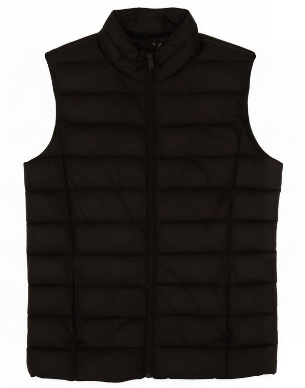 Colete acolchoado feminino Marks & Spencer UK 8 pequeno preto poliamida