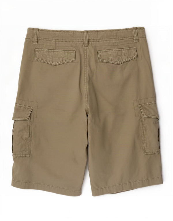 Shorts cargo masculino vintage W30 algodão bege médio