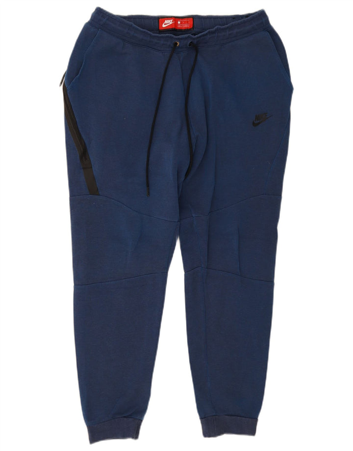 Calça de treino masculina Nike joggers grande algodão azul