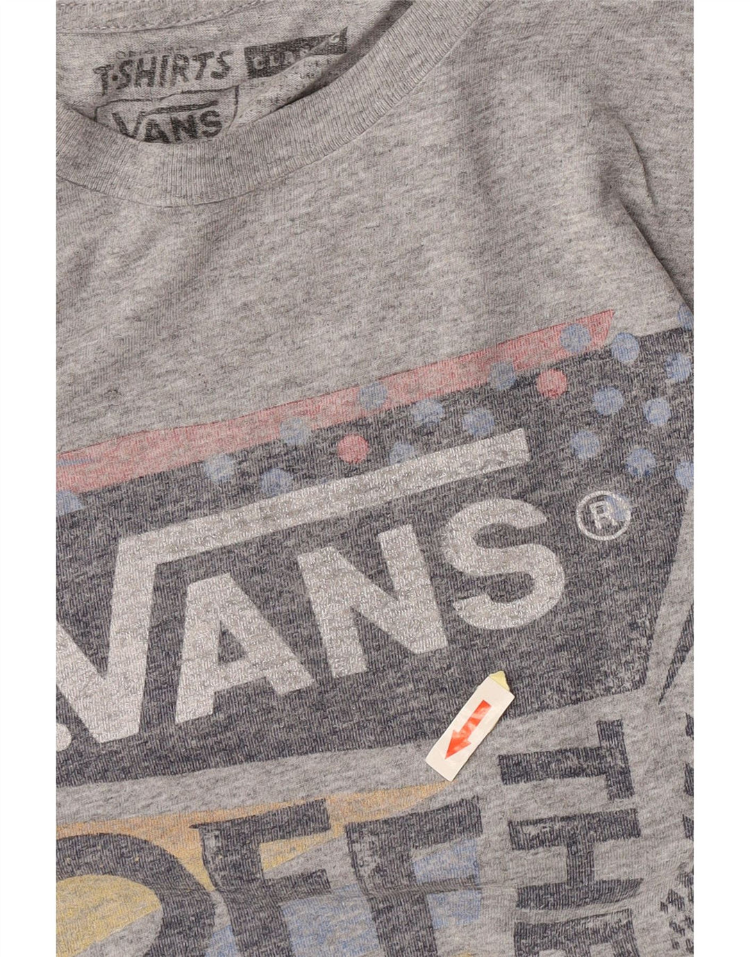 Vans Camiseta masculina gráfica Top cinza médio algodão manchado