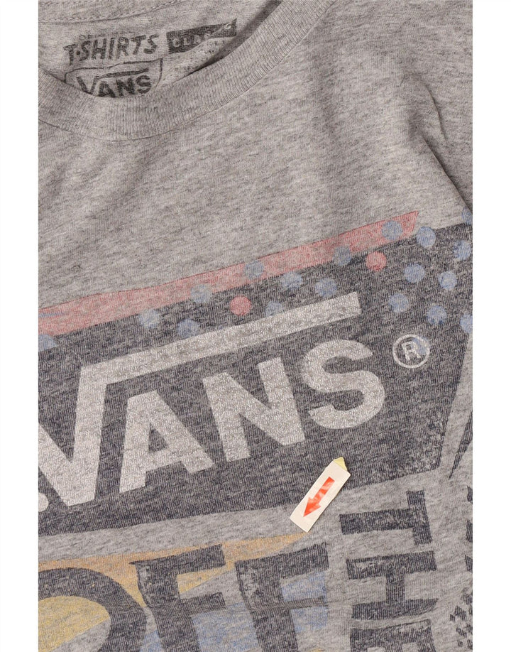 Vans Camiseta masculina gráfica Top cinza médio algodão manchado