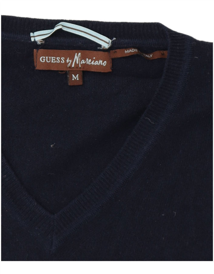 Suéter masculino com gola V Guess By Marciano médio azul marinho