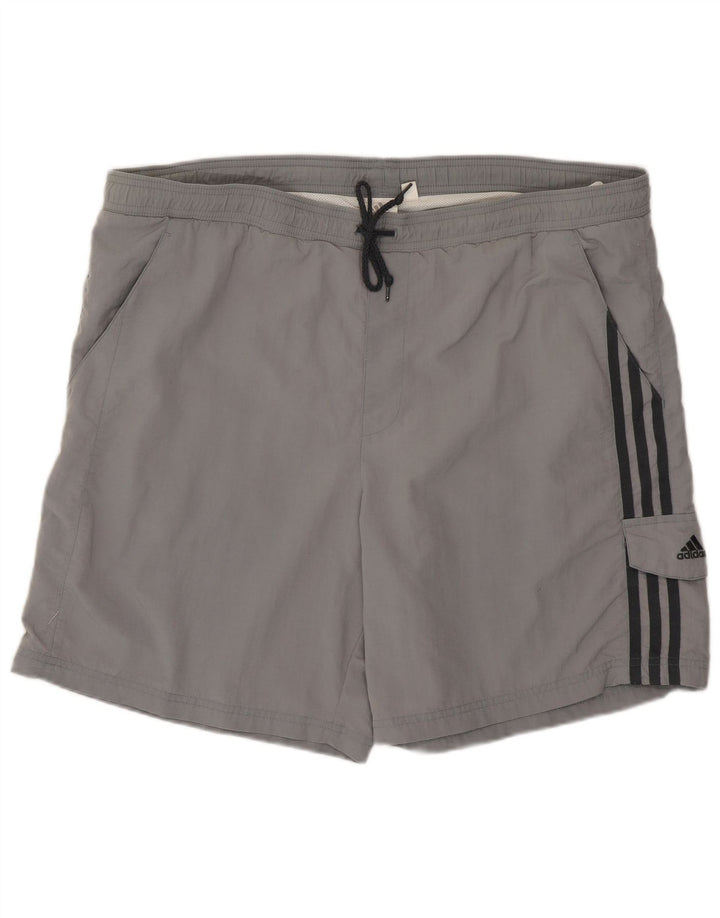 Shorts de natação masculino Adidas grande cinza poliamida