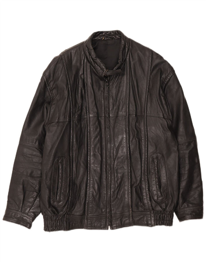 Jaqueta masculina de couro bomber Pointers Reino Unido 36 couro preto pequeno