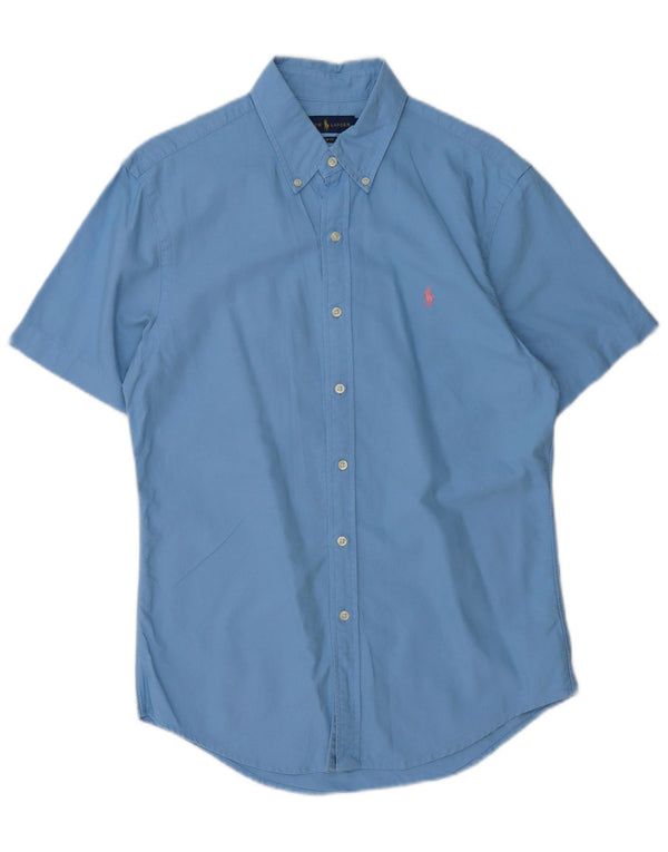 Ralph Lauren Camisa polo masculina de manga curta slim fit algodão azul médio