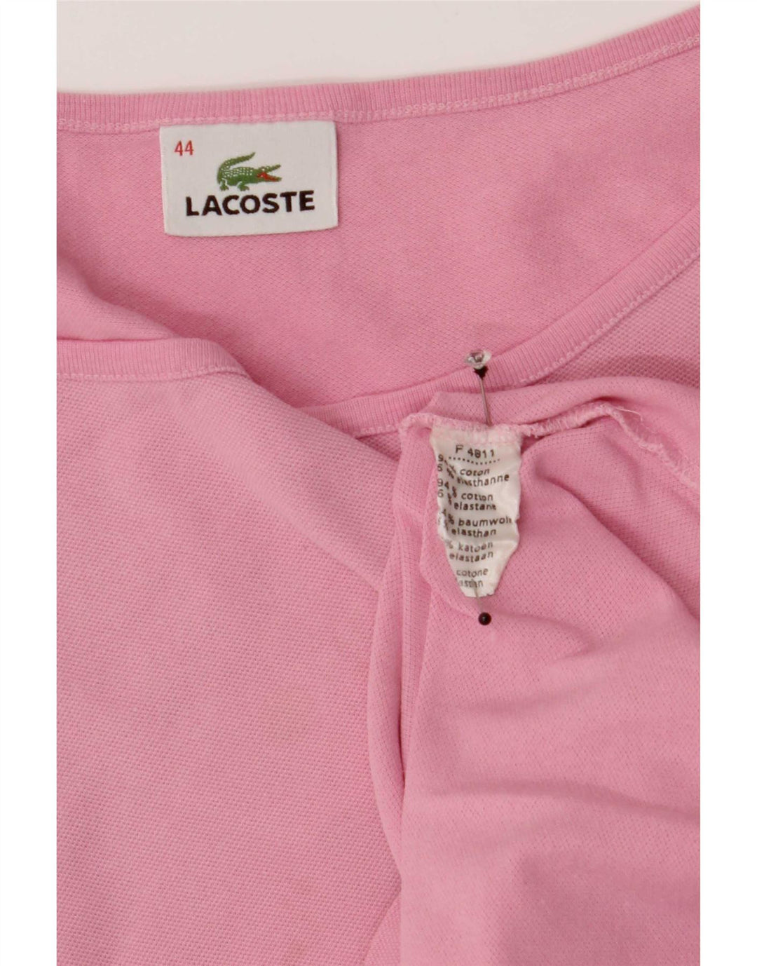 Colete feminino Lacoste tamanho superior 44 grande algodão rosa