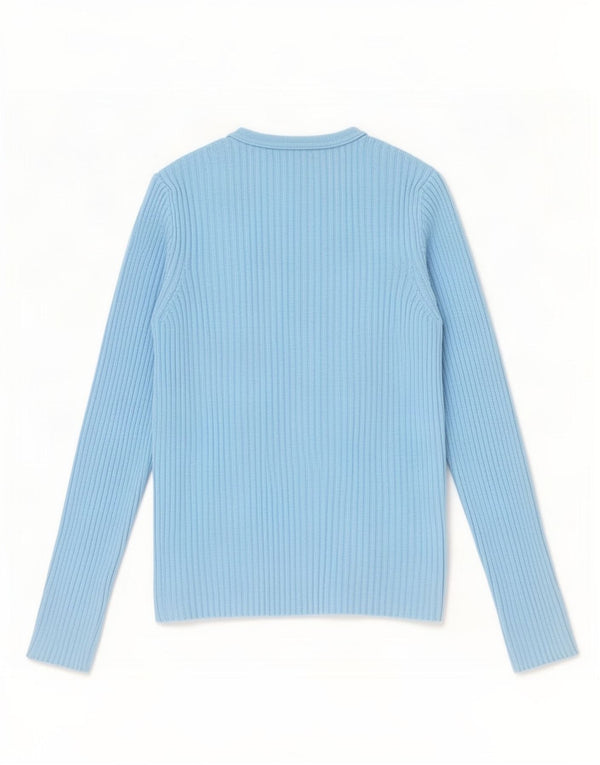 Benetton Womens Cardigan Sweater UK 12 Medium Blue Cotton
