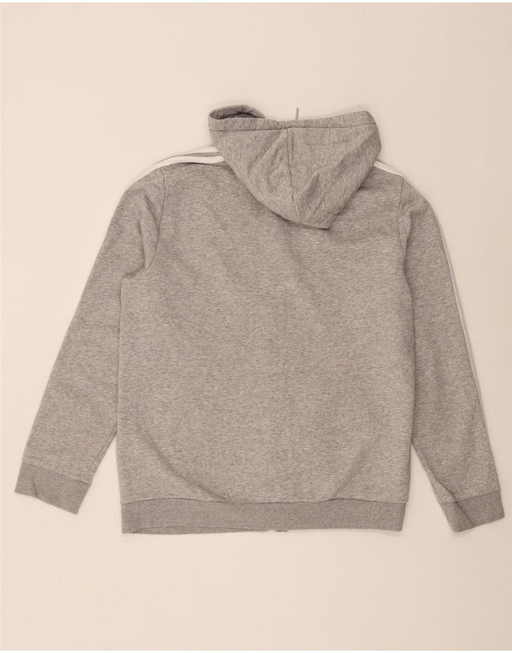 Adidas masculino zip moletom com capuz cinza médio manchado