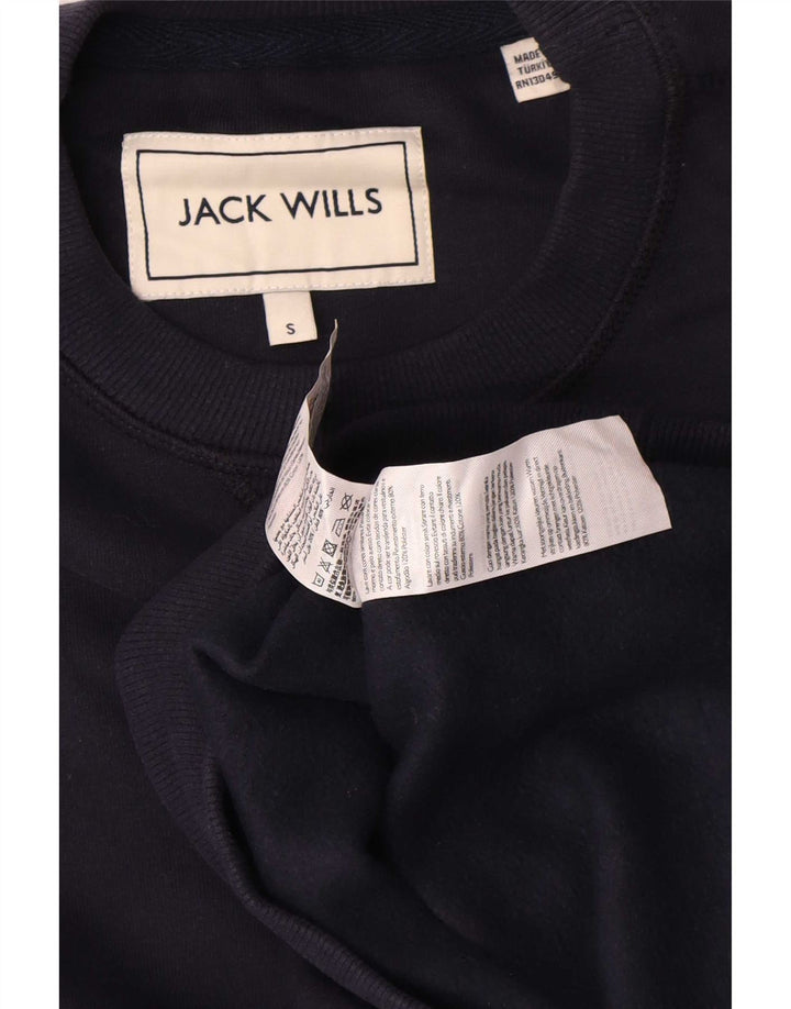 Jack Wills moletom masculino jumper pequeno algodão azul marinho