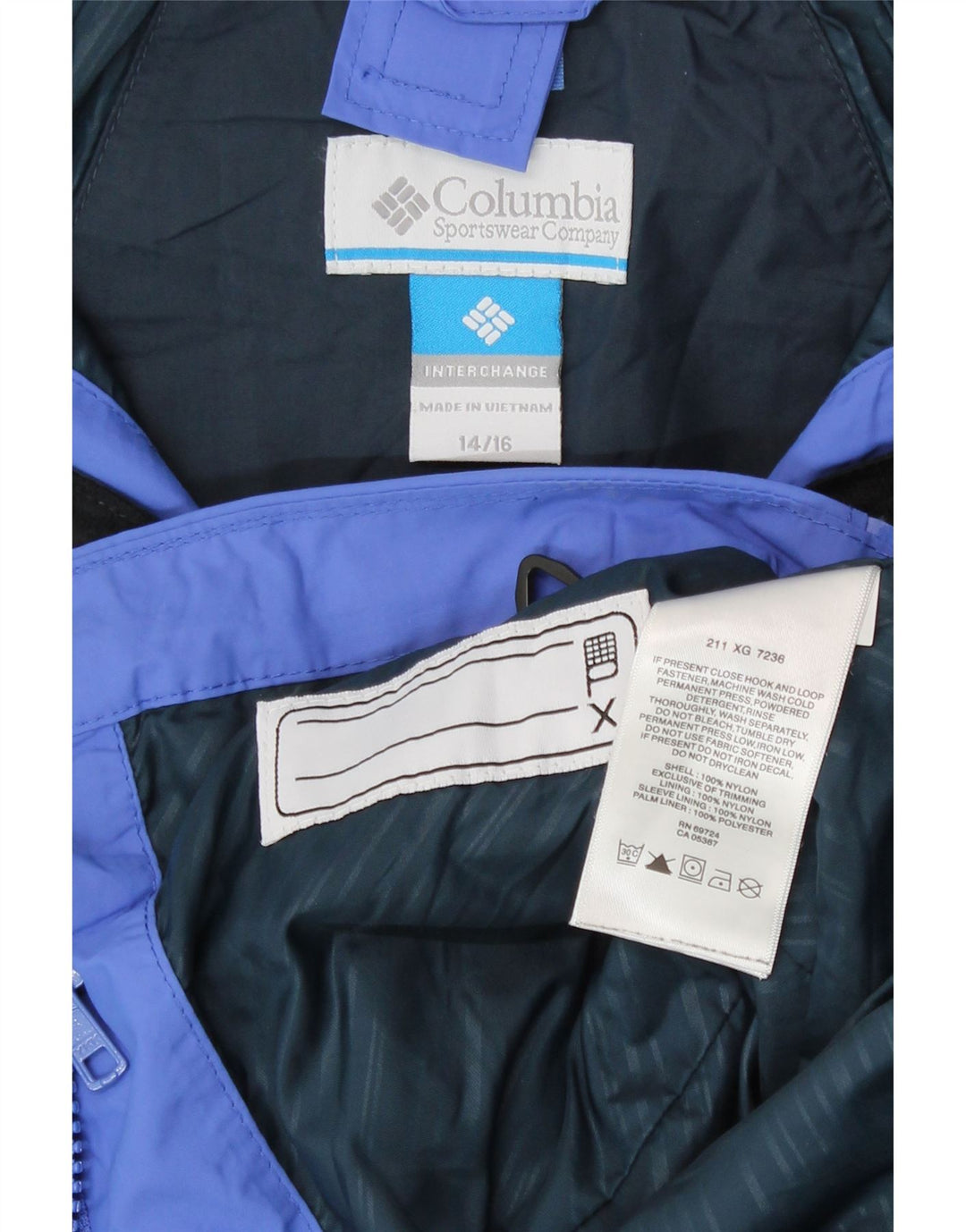 Jaqueta impermeável com capuz Columbia Girls Interchange 14-15 anos azul