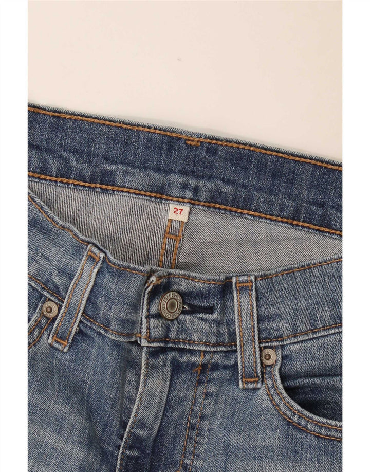 Shorts jeans feminino Levi's W27 pequeno algodão azul
