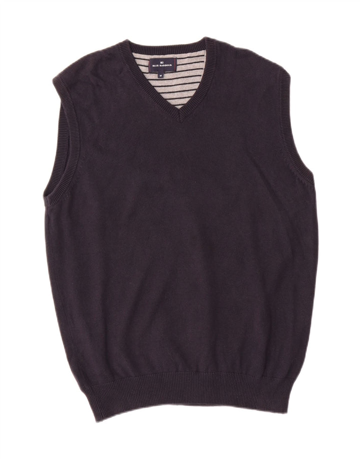 Regata masculina Marks & Spencer Blue Harbour Vest de algodão azul marinho médio