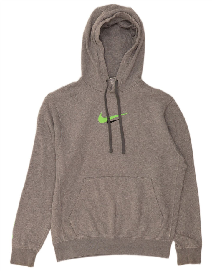 Jumper com capuz gráfico masculino Nike pequeno algodão cinza