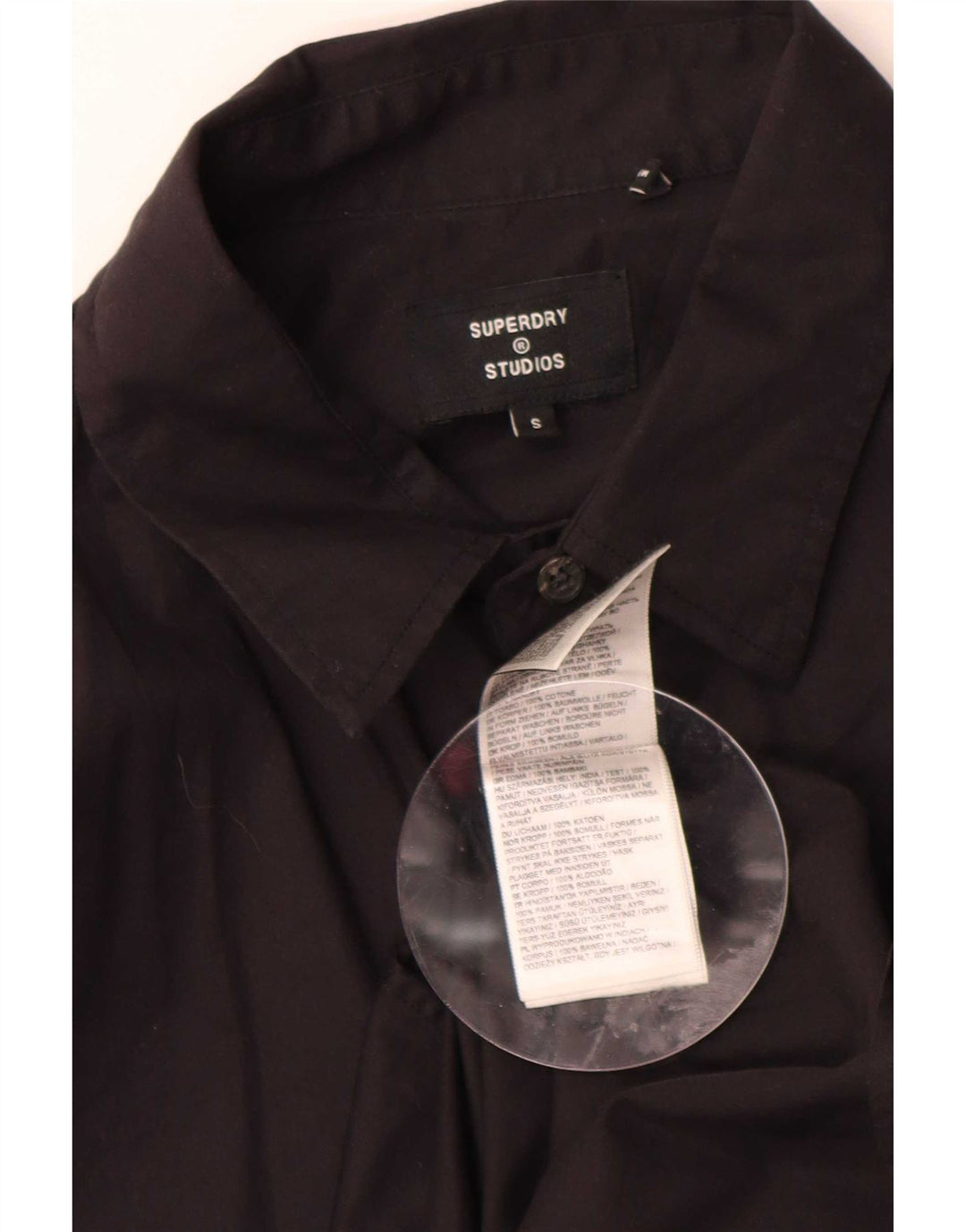 Camisa masculina Superdry pequena algodão preto
