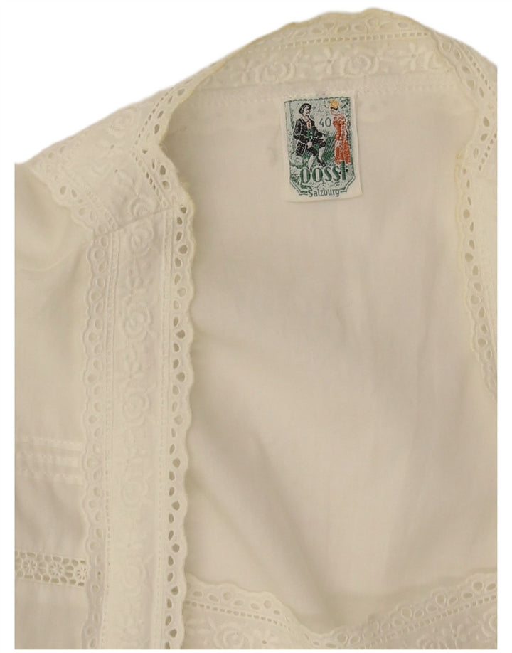 Gossl Cardigã feminino de manga curta EU 40 médio branco floral