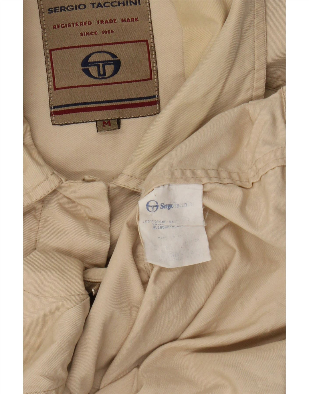Jaqueta utilitária feminina Sergio Tacchini Reino Unido 14 algodão bege médio