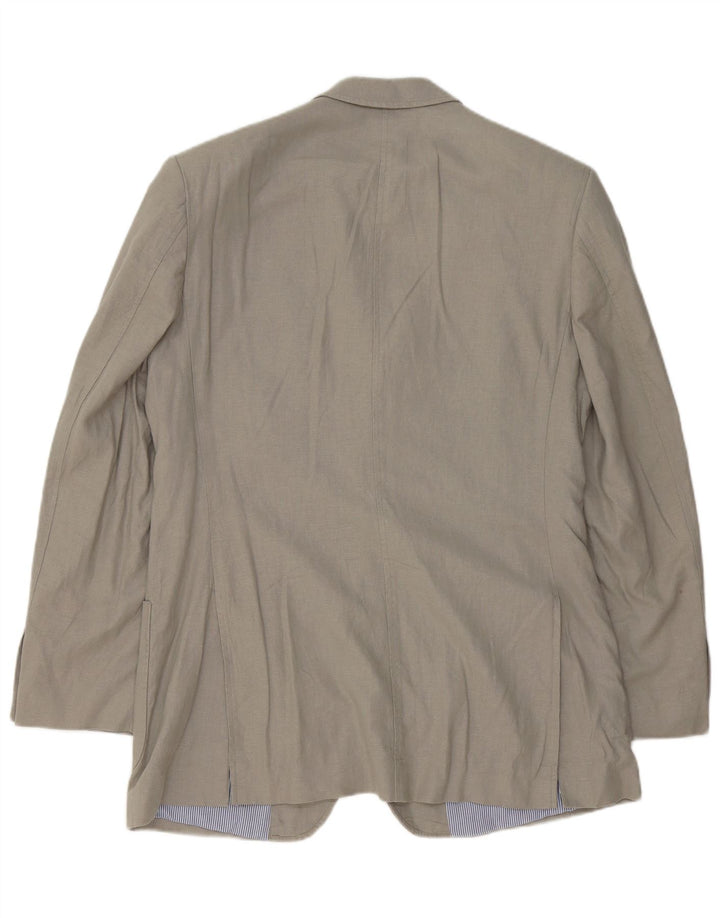 Jaqueta blazer masculina de 2 botões Marks & Spencer Reino Unido 40 grande linho cinza
