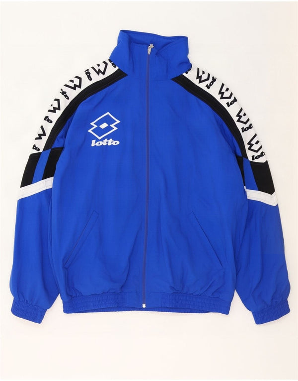 Lotto Mens Graphic Tracksuit Top Jacket 2XL Azul Colourblock Nylon