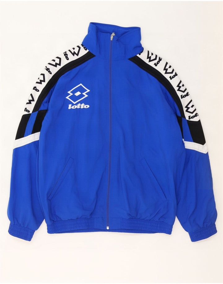 Lotto Mens Graphic Tracksuit Top Jacket 2XL Azul Colourblock Nylon