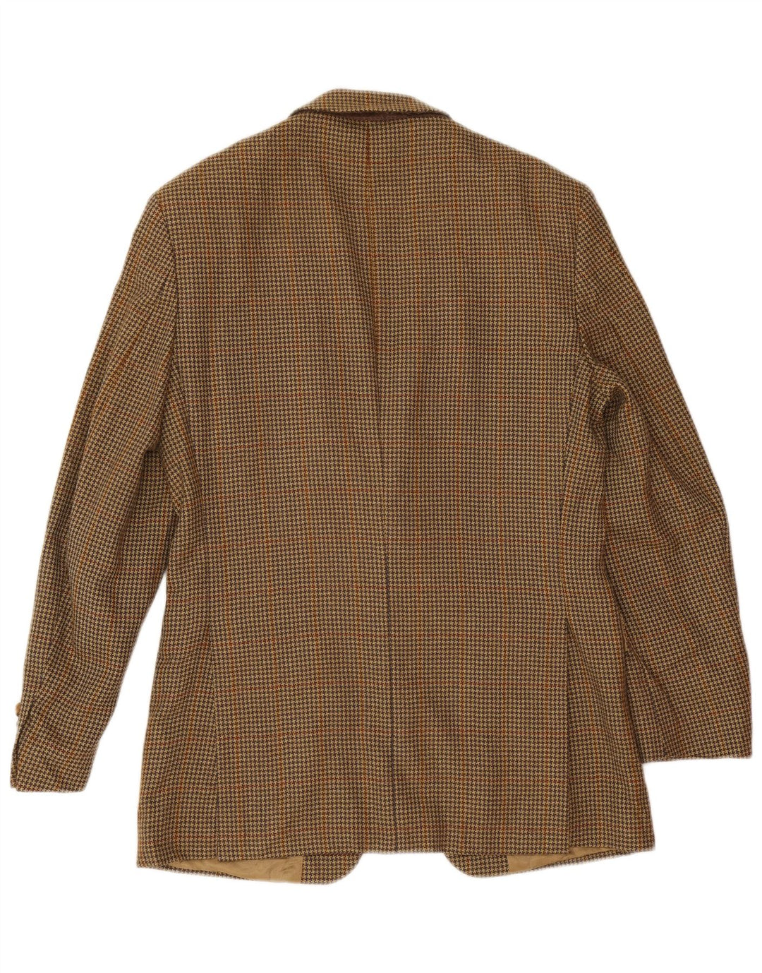 Jaqueta blazer masculina de 2 botões Marks & Spencer UK 36 pequena bege Houndstooth