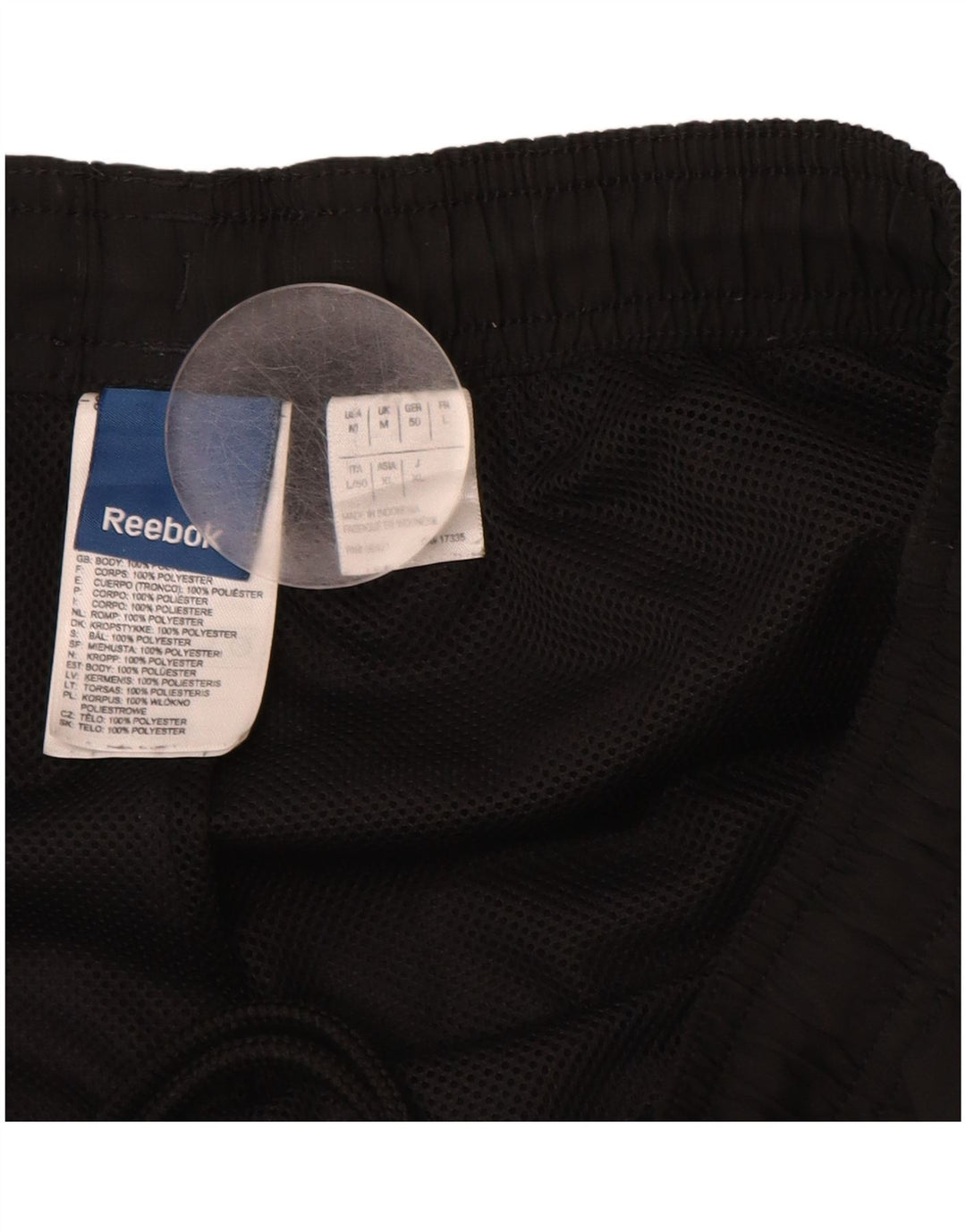 Calça de treino masculina REEBOK poliéster preto médio
