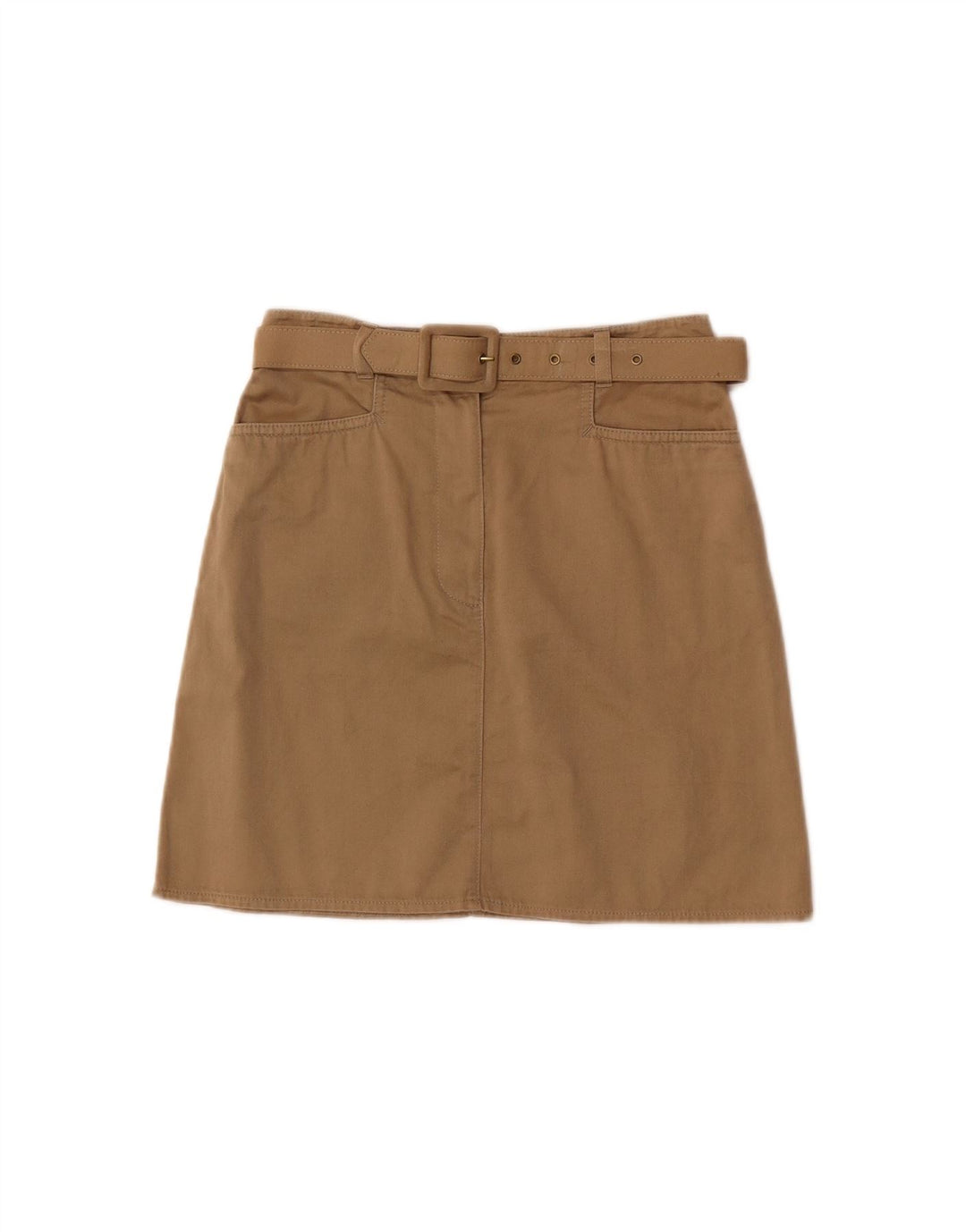 Mini saia feminina VINTAGE IT 36 XS W26 algodão bege