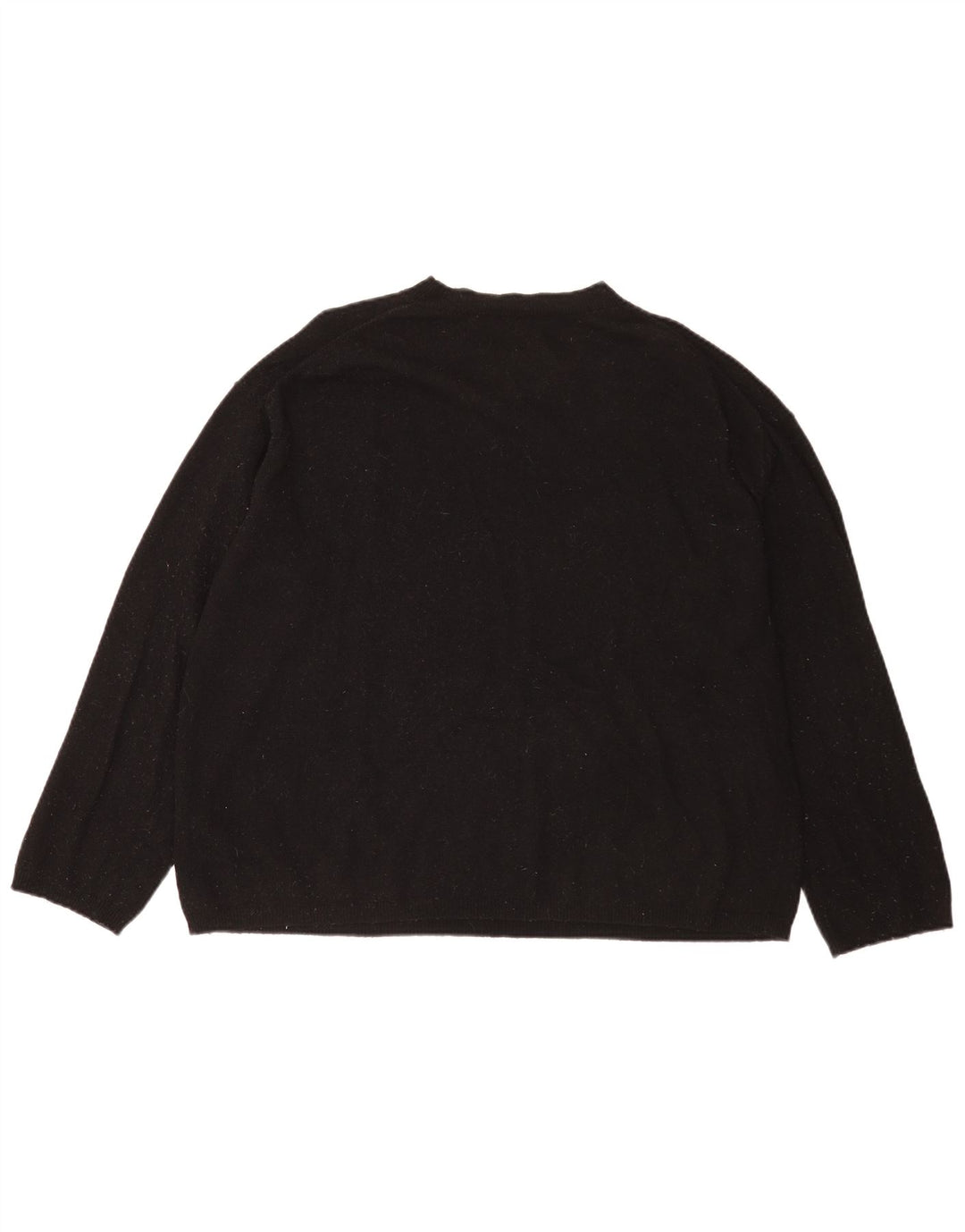 Zara Suéter feminino oversized com gola redonda Reino Unido 14 lã preta média