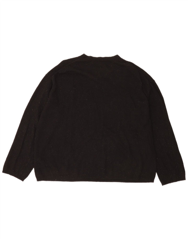 Zara Suéter feminino oversized com gola redonda Reino Unido 14 lã preta média